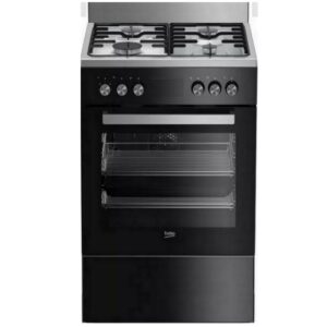Cuisinière à gaz noire Beko FSG52010GBC 65L 4 brûleurs