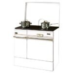 Poêle à bois à 2 brûleurs, 10,5 kW, bûches de 50 cm, blanc – Image 2