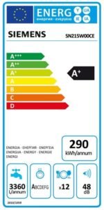 Siemens SN215W00CE - Lave-vaisselle 60 cm Classe A+ 12 couverts Blanc – Image 3