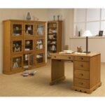 Bureau de ministre de style anglais en pin miel, 11 tiroirs – Image 4