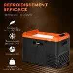 Glacière électrique portable Outsunny de 40 l avec compartiment congélateur et poignées (58,7 x 36,5 x 43,8 cm) – Image 3