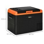 Glacière électrique portable Outsunny de 40 l avec compartiment congélateur et poignées (58,7 x 36,5 x 43,8 cm) – Image 4